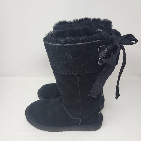 Koolaburra by UGG Women Size 6 Black Suede Andrah Tall Boots - Picture 3 of 9